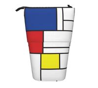 Tcoay Mondrian Minimaliste De Stijl Art Moderne, Pot à Crayons Debout Sac de Papeterie Pochette à Crayons Organisateur Trousse à Crayons Télescopique