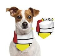 Tcoay Mondrian Minimaliste De Stijl Modern Art,Bavoir pour Animaux de Compagnie, écharpe, Bandana pour Chats et Chiens, Serviette pour Chiens, écharpe réglable pour Animaux de Compagnie,S