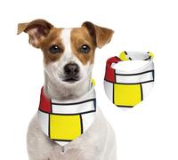 Tcoay Mondrian Minimaliste De Stijl Modern Art,Bavoir pour Animaux de Compagnie, écharpe, Bandana pour Chats et Chiens, Serviette pour Chiens, écharpe réglable pour Animaux de Compagnie,M