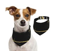 Tcoay Or Noir NB,Bavoir pour Animaux de Compagnie, écharpe, Bandana pour Chats et Chiens, Serviette pour Chiens, écharpe réglable pour Animaux de Compagnie,M