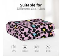 Tcoay Plaid décoratif à Motif léopard et guépard Violet, idéal pour canapé, lit ou Fauteuil, Format 76 x 102 cm (30 x 40 Pouces). Parfait pour Les Voyages.