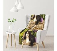 Tcoay Plaid décoratif Cavalier King Charles Spaniel, idéal pour canapé, lit ou Fauteuil, Format 76 x 102 cm (30 x 40 Pouces). Couverture de Voyage 76 x 102 cm (30 x 40 Pouces).