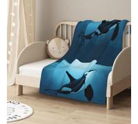 Tcoay Plaid décoratif « Orque rêveuse », idéal pour canapé, lit ou Fauteuil, 76 x 102 cm (30 x 40 Pouces). Couverture de Voyage 76 x 102 cm (30 x 40 Pouces).