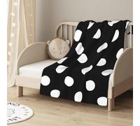 Tcoay Pois Noirs et Blancs,Jeté de canapé-lit, Couverture décorative, Couverture de Voyage 30 x 40 Pouces