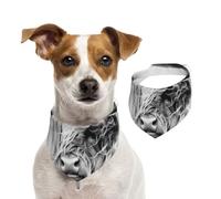 Tcoay Portrait d'une Vache des Highlands,Bavoir pour Animaux de Compagnie, écharpe, Bandana pour Chats et Chiens, Serviette pour Chiens, écharpe réglable pour Animaux de Compagnie,M