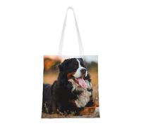 Tcoay Sac à provisions réutilisable, sac à main pour les courses, sac à bandoulière en toile polyvalent,Bouvier bernois