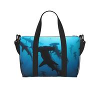 Tcoay Sac de plage imprimé requins-marteaux pour femme - Sacs à bandoulière réutilisables