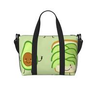 Tcoay Sac de plage pour femme, motif avocat, pain grillé et œuf frit - Sacs de voyage réutilisables
