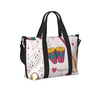 Tcoay Sac de plage pour femme, motif « Blues Music Is My Life », réutilisable