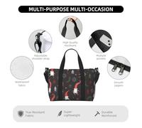 Tcoay Sac de plage pour femme, motif gnomes mignons de Noël rouge - Sacs à bandoulière réutilisables