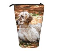Tcoay Setter Anglais Automne Animaux Chiens Anglais, Porte-Crayon Debout Sac de Papeterie Pochette à Crayons Organisateur Trousse à Crayons télescopique