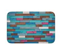 Tcoay Tapis de Salle de Bain Overlock, Tapis d'entrée, antidérapant, Absorbant, Motif Arbre Bleu coloré