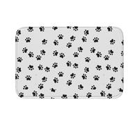 Tcoay Tapis de Salle de Bain Overlock, Tapis d'entrée, antidérapant, Absorbant, Motif Empreinte de Patte de Chien/Chiot