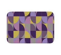 Tcoay Tapis de Salle de Bain Overlock, Tapis d'entrée, Moquette antidérapante, absorbante, Style rétro Moderne, Jaune Moutarde, Violet, Lavande.