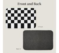 Tcoay Tapis de Sol antidérapant et Absorbant pour Salle de Bain, entrée ou Tapis d'entrée, Grand Format, Motif à Damier Noir et Blanc F1 Formule 1