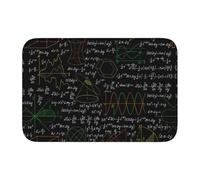 Tcoay Tapis de Sol antidérapant et Absorbant pour Salle de Bain, Tapis d'entrée, Noir, avec Symboles et formules mathématiques