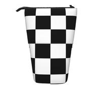 Tcoay Trousse à Crayons télescopique à Carreaux Noirs et Blancs