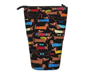 Tcoay Trousse à Crayons télescopique avec imprimé « J'aime Mon Chien Teckel »