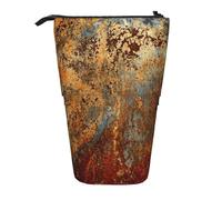 Tcoay Trousse à Crayons télescopique Moderne Abstraite avec éclaboussures d'encre et Feuille d'or Rouille