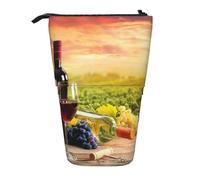 Tcoay Trousse à Crayons télescopique Sunset Wine and Cheese, Trousse à Crayons Debout, Trousse de Papeterie