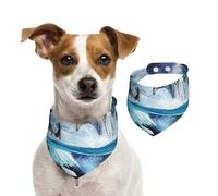 Tcoay Vague d'orques et d'épaulards,Bavoir pour Animaux de Compagnie, écharpe, Bandana pour Chats et Chiens, Serviette pour Chiens, écharpe réglable pour Animaux de Compagnie,M
