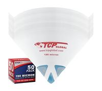 TCP Global Lot de 50 filtres à peinture avec pointes fines de 190 microns - Tamis en nylon « Pure Blue » de qualité supérieure - Filtre à peinture conique
