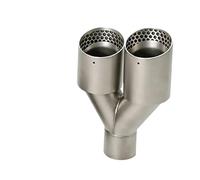 TCPCHKHOPP Double Sortie Embout Buse Universelle 51mm 60mm 63mm 1 Pièce Embouts D'échappement À Double Sortie en Nid d'abeille Silencieux Embout Échappement(Right in51-out101mm)