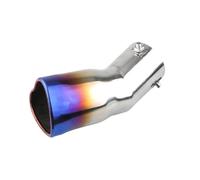 TCPCHKHOPP Double Sortie Embout Conception Universelle D'échappement Coloré en Acier Inoxydable 63 Mm Silencieux D'échappement en Forme Coeur Embout Échappement(Burnt Blue Bent)