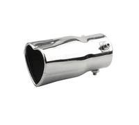 TCPCHKHOPP Double Sortie Embout Conception Universelle D'échappement Coloré en Acier Inoxydable 63 Mm Silencieux D'échappement en Forme Coeur Embout Échappement(Silver Straight)
