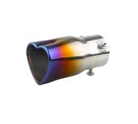 TCPCHKHOPP Double Sortie Embout Conception Universelle D'échappement Coloré en Acier Inoxydable 63 Mm Silencieux D'échappement en Forme Coeur Embout Échappement(Burnt Blue Straight)