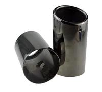 TCPCHKHOPP Double Sortie Embout pour A1 A3 A4 A5 A6L Q3 Q5 Q7 pour Golf 6 7 pour Octavia pour Superbe Embouts De Silencieux Argent/Noir Embout Échappement(89mm Black)