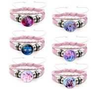 TCRZHHRX Lot de 6 Bracelets Chasseurs de Démons K-p0/p - Lederarmband Amitié aux Couleurs des Personnages Zoey, Rumi, Mira - Accessoire Cosplay, Cadeau Fan d'Anime (Anniversaire, Noël)