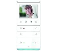 TCS IVW5211-0145 Poste intérieur vidéo 2 fils mains libres série TASTA avec passe-partout blanc, montage en saillie blanc