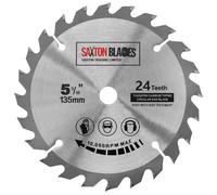 Tct13524t Saxton TCT Bois Lame de scie circulaire 135 mm x 12,7 mm alésage X 24T pour Bosch Makita Dewalt