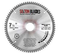 TCT18580TTCG Lame de scie circulaire Saxton TCT 185 mm x 80 dents x alésage 30 mm (bagues de 16, 20, 25 mm et 25,4 mm) pour découper du stratifié, de l'aluminium et du bois dur