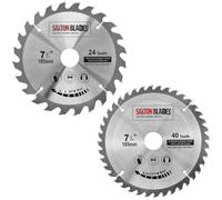 TCT185MXA 2x Saxton TCT lames de scie circulaire pour le bois 185 mm x 30 mm alésage compatible avec Bosch Makita Dewalt Pack A convient à 190 mm Saws