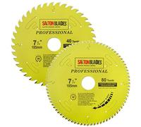 TCT185MXAPRO Saxton gamme professionnelle TCT lame de scie circulaire 185 mm 40 et 80 dents x 30 mm alésage, 16, 20, 25 mm bagues de réduction compatible avec Bosch Makita Dewalt etc (Pack A)