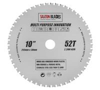 TCT25552TMPT Saxton TCT versatile innovation circular saw blade 255 mm x 52 teeth for wood and metal, compatible with Bosch, Dewalt, Ryobi, Makita, etc.
