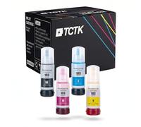 TCTK Cartouches d'encre E-103BK E-103C E-103M E-103Y Lot de 4 CMJN Compatible avec Epson EcoTank L1110 L1210 L1230 L1250 L1270 L3100 L3101 L3110 L3111 L3150 L3151 L3156 L3160 L3210 L3211 L3230 L3231