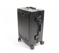 TCTNT Valise en aluminium avec compartiment pour ordinateur portable 20" + porte-gobelet - Noir