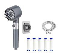 TCVCTNMZTX Douche portable for filtre for main for salle de bain Articles pommeau douche économiseur d'eau boutons accessoires douches complet poignée tuyau maison Pommeau de douche(Grey suit E)