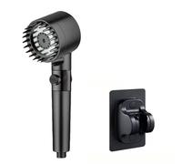 TCVCTNMZTX Douche portable for filtre for main for salle de bain Articles pommeau douche économiseur d'eau boutons accessoires douches complet poignée tuyau maison Pommeau de douche(Black suit B)