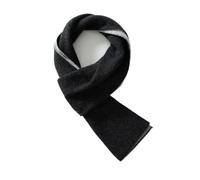 TCVCTNMZTX Écharpe en cachemire couleur pure for femme, courte, tricotée, chaude, protection du cou, bicolore, trouée, petite écharpe for homme, accessoires d'hiver Écharpe(GRAY)