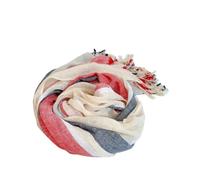 TCVCTNMZTX Écharpe fine polyvalente for larges rayures, en coton et chanvre mélangés, idéale for le printemps l'automne Écharpe(2)