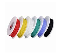 TCVCTNMZTX Fil électrique 28Awg, câble de branchement en fil silicone flexible (6 spouleurs couleur 13 mètres couleur) 300 V filtre tordu Fil électrique