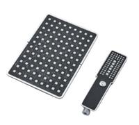 TCVCTNMZTX Pommeau de douche for effet pluie 19 x 29,5 cm, grand débit, supercharge, pivotant for 360°, économie d'eau Pommeau de douche(Black Chrome suit)
