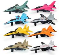 Tcvents Lot de 8 Jouets d'Avion pour Garçons 3-6 Ans - Avions à Tirer vers l'Arrière pour Enfants 2 Ans, Avions de Combat et de l'Armée pour Tout-Petits