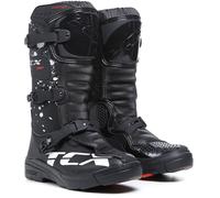 TCX - Comp Kid, Bottes de Motocross pour Enfants, Tige en Microfibre, 3 Boucles Fermeture en Polyuréthane avec Réglage Micrométrique et Velcro, Noir/Blanc