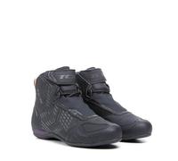 TCX - R04D Lady Chaussures de Moto Imperméables pour Femmes, Dessus en Maille avec Revêtement Thermofusible, Lacets et Fermeture Velcro, Noir