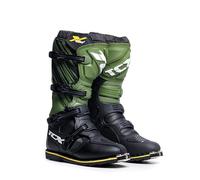 TCX - X-Blast, Bottes de Motocross, d'Enduro et de Tout-Terrain pour Hommes, avec Tige en Microfibre et Semelle Goodyear, Noir/Vert/Jaune